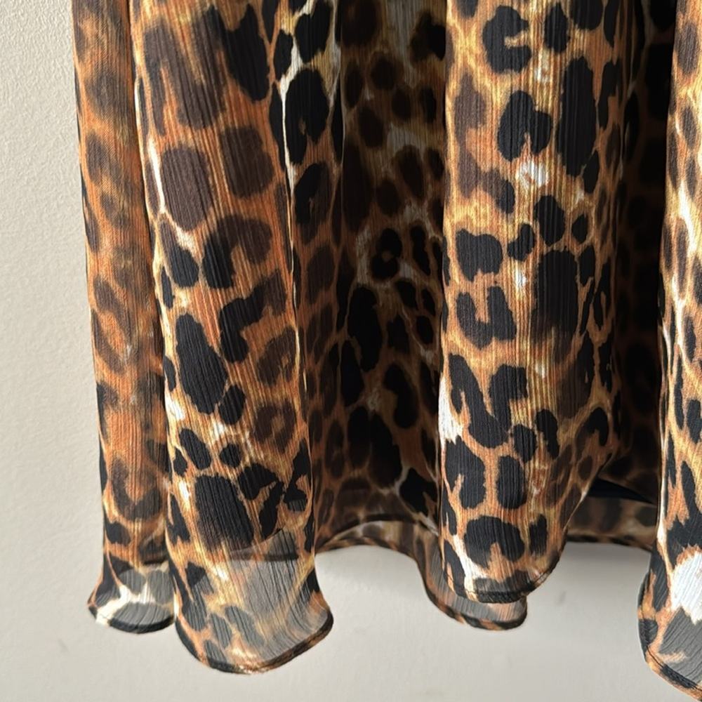 Express Sheer Lined Leopard Print Mini Dress Size… - image 4
